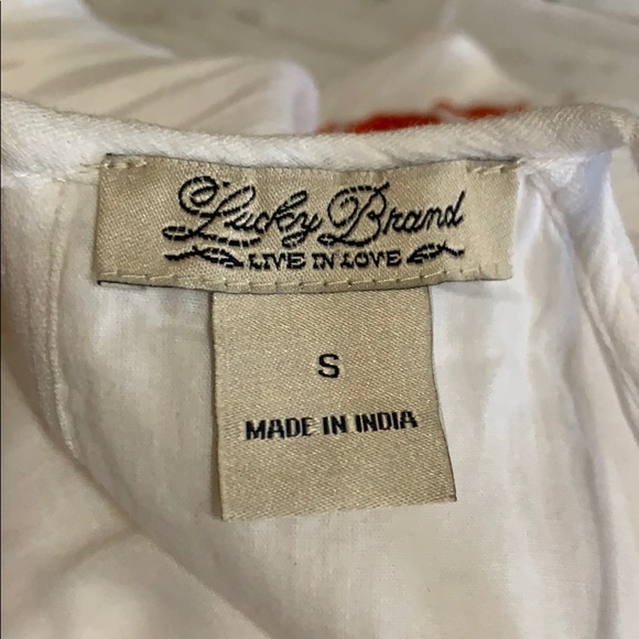 Lucky Brand White Sundress With Orange Detailing EUC - Picture 7 of 8